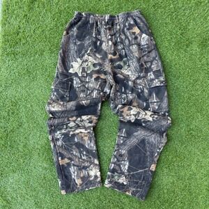 Vtg‎ Jerzees Outdoors Mens Large Camo Sweatpants Cargo Pockets Trebark Bigwoods